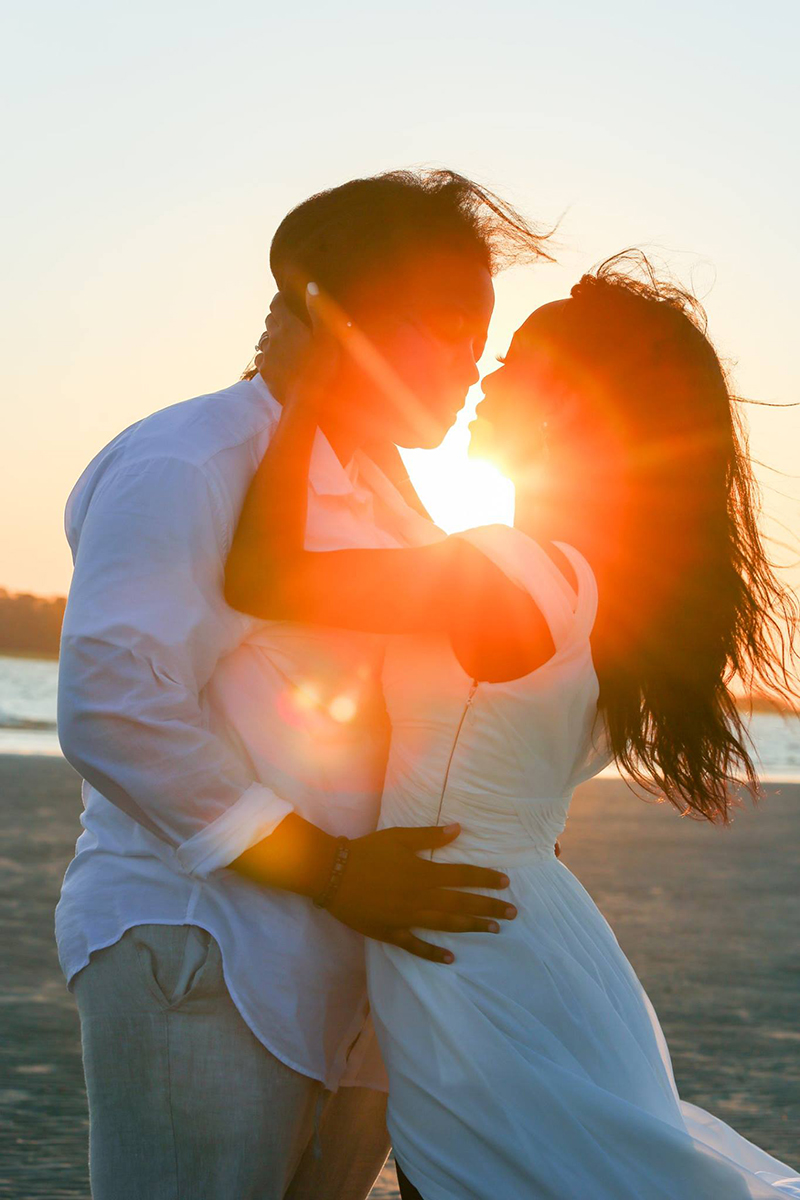 Sunset on Tybee Island elopement photo - Elope to Savannah