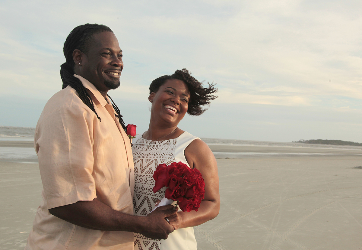 Beach elopements are some of the happiest elopements. Tybee Island, GA