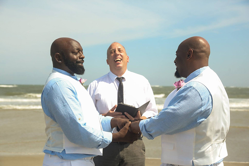 Happy couple celebrating Tybee Island